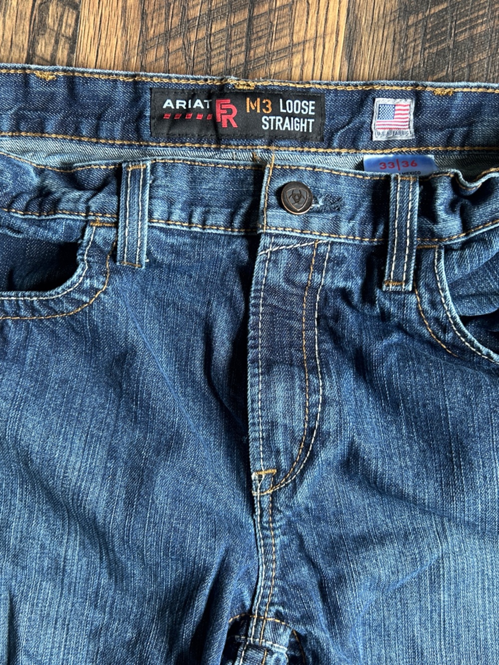 Ariat FR M3 Loose Straight Jeans in Denim Blue